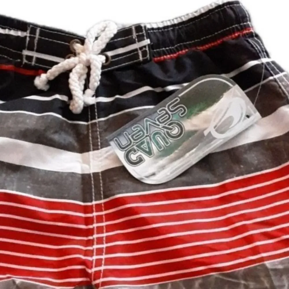 Quad Seven Swim Trunks Baby Colorblock Stripe Mesh Lining NWT Infant Siz…‎